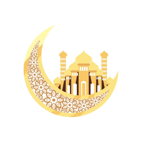 Flat eid mubarak palace — Stock Vector