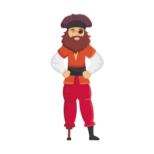 Piratenkapitän stehend — Stockvektor