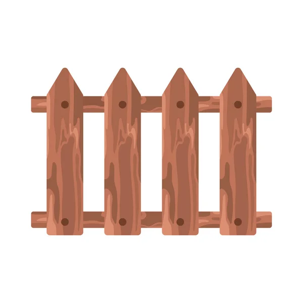 Valla de madera icono — Vector de stock