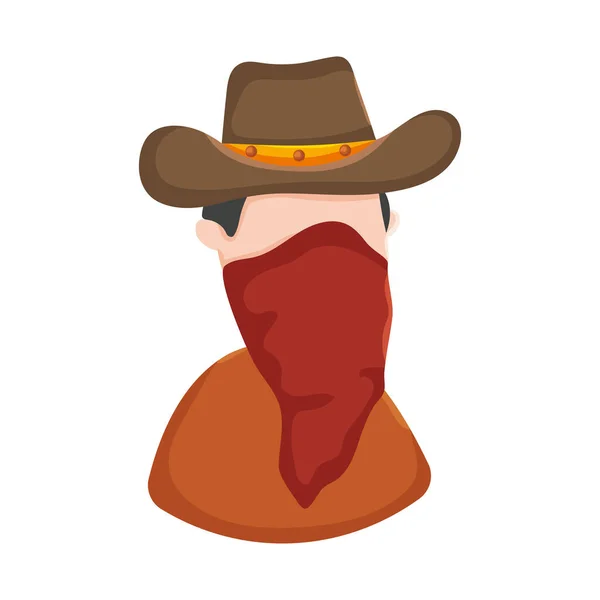 Cowboy homme icône — Image vectorielle