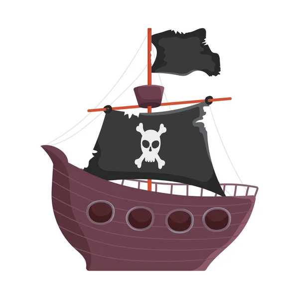 Ícone de navio pirata — Vetor de Stock