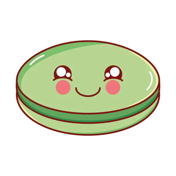 Macaron kawaii sorridente — Vettoriale Stock