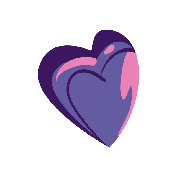 Corazón púrpura místico — Vector de stock