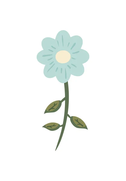 Ładny płaski niebieski kwiat — Wektor stockowy