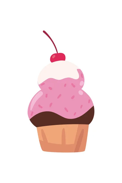 Flat bright cupcake design — Stock Vector