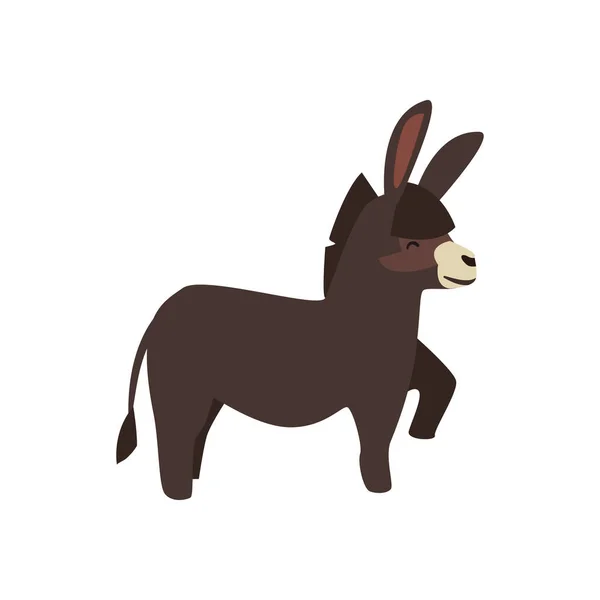 Diseño plano burro marrón — Archivo Imágenes Vectoriales
