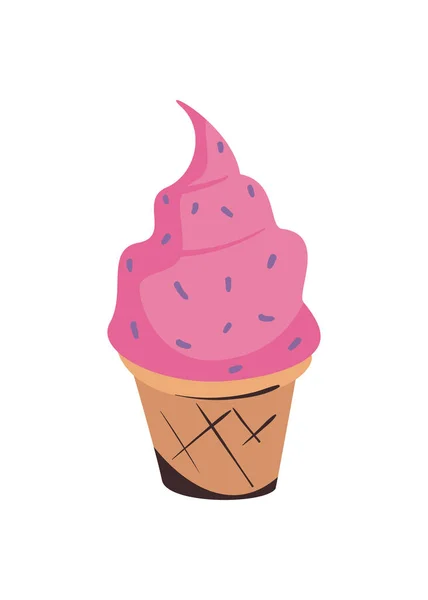 Plochá růžová zmrzlina — Stockový vektor