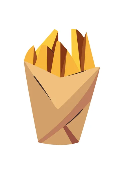 Plana batatas fritas ilustração — Vetor de Stock