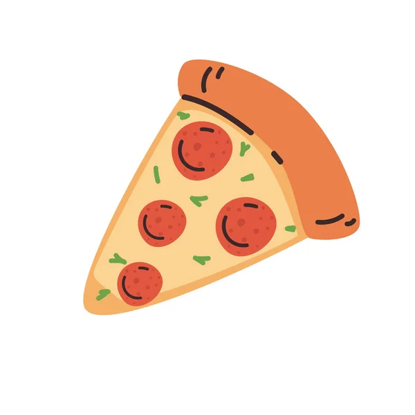 Diseño de rebanada de pizza plana — Vector de stock