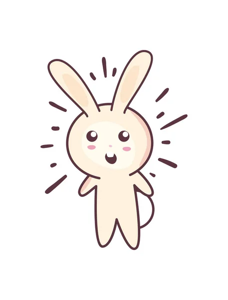 Surprised bunny illustration — Stock Vector
