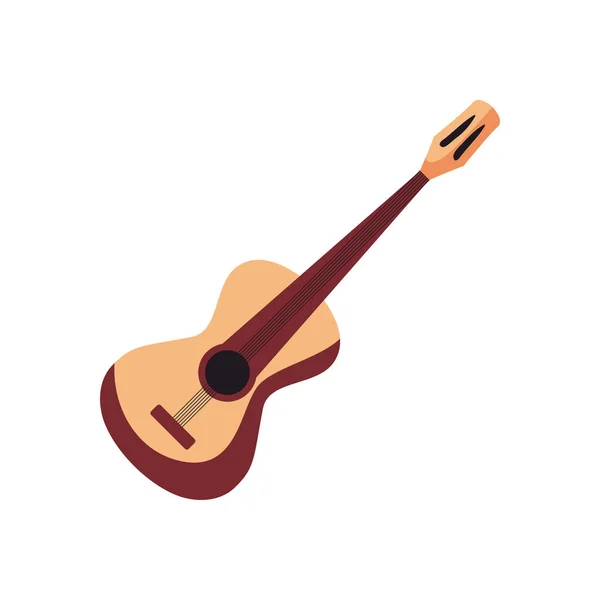 Guitare acoustique en bois plat — Image vectorielle