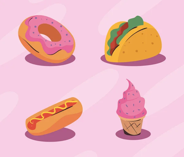Plats fast-foods — Image vectorielle