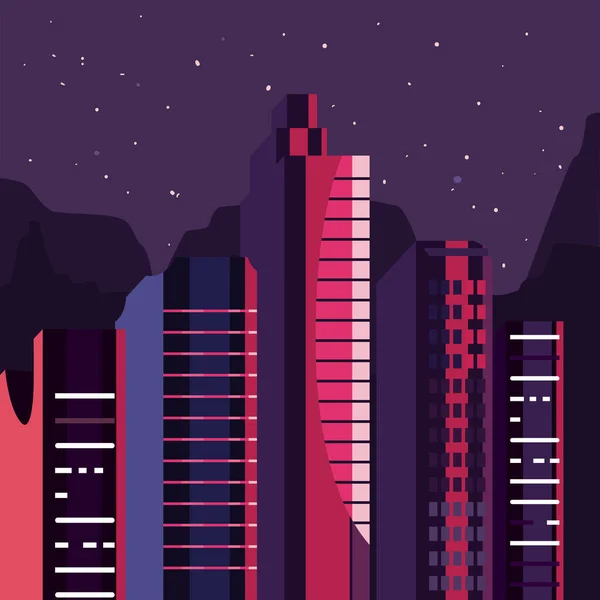Affiche de la ville néon — Image vectorielle