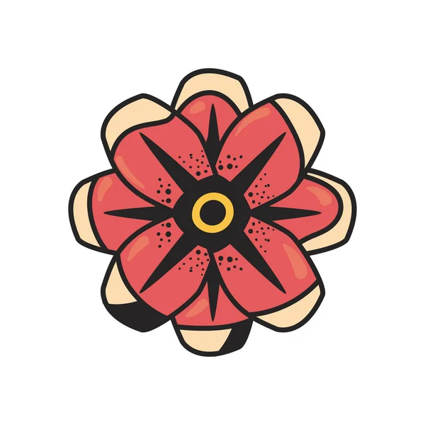Плоский красный цветок — стоковый вектор