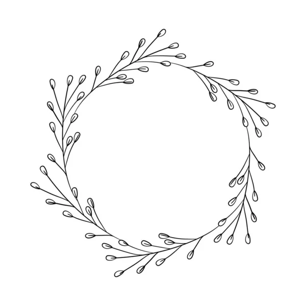 Leaves wreath icon — Stock Vector