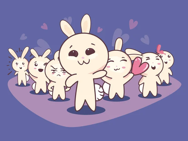 Illustration de lapins mignons — Image vectorielle