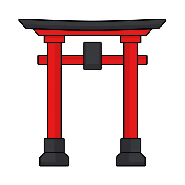 Puerta torii japonesa — Vector de stock