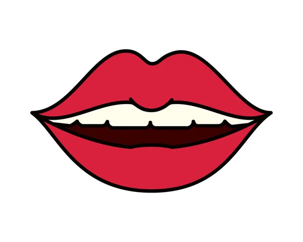 Lèvres et dents rouges — Image vectorielle