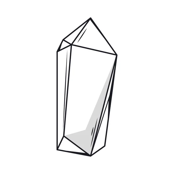 Ikon kristal kontur - Stok Vektor