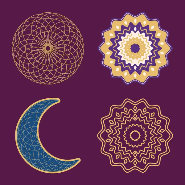 Goldene islamische Ikonen — Stockvektor