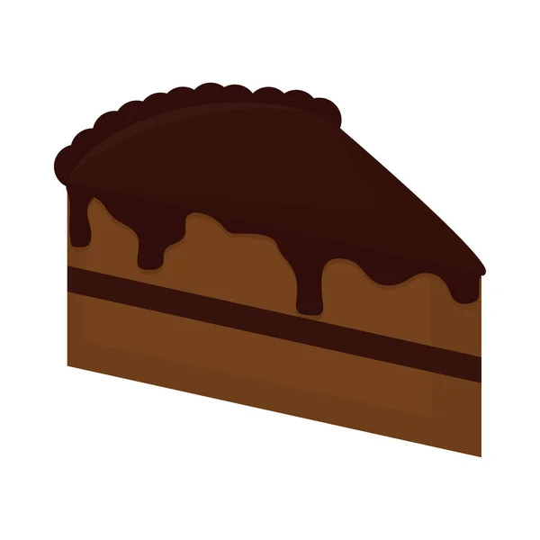 Chocoladetaart pictogram — Stockvector