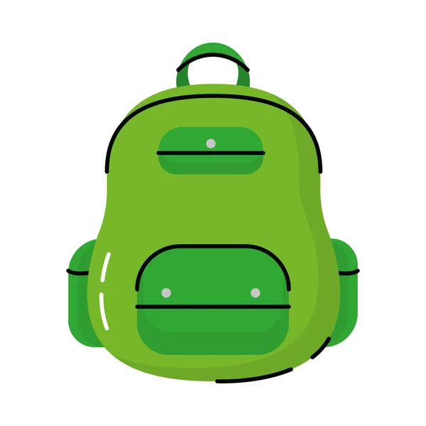 Ícone de mochila verde — Vetor de Stock