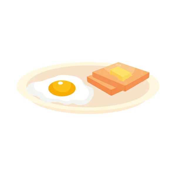 Sahanda yumurta ve tost — Stok Vektör