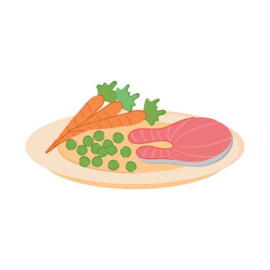 balık ve sebze tabağı