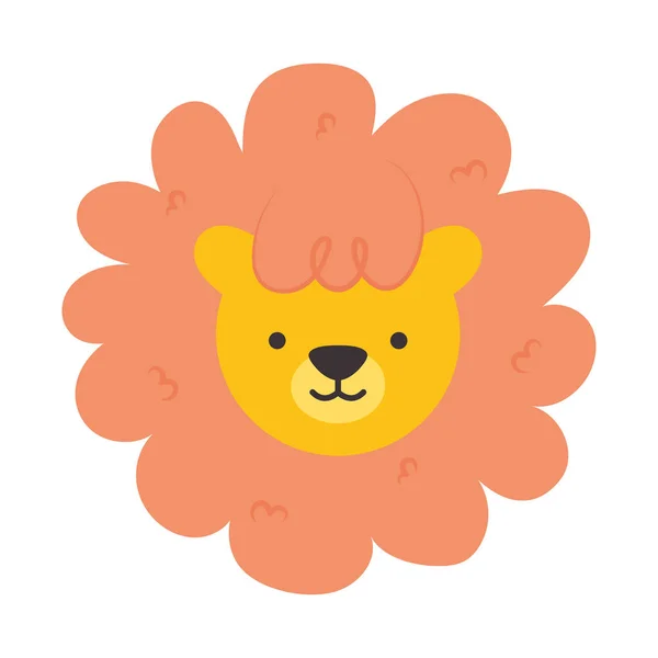 Χαριτωμένο λιονταράκι πρόσωπο εικονίδιο — Διανυσματικό Αρχείο