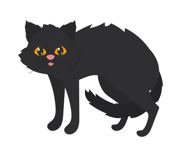 Gato asustado icono — Vector de stock