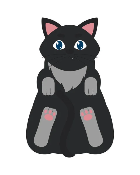 Μαύρη γάτα εικονίδιο — Διανυσματικό Αρχείο