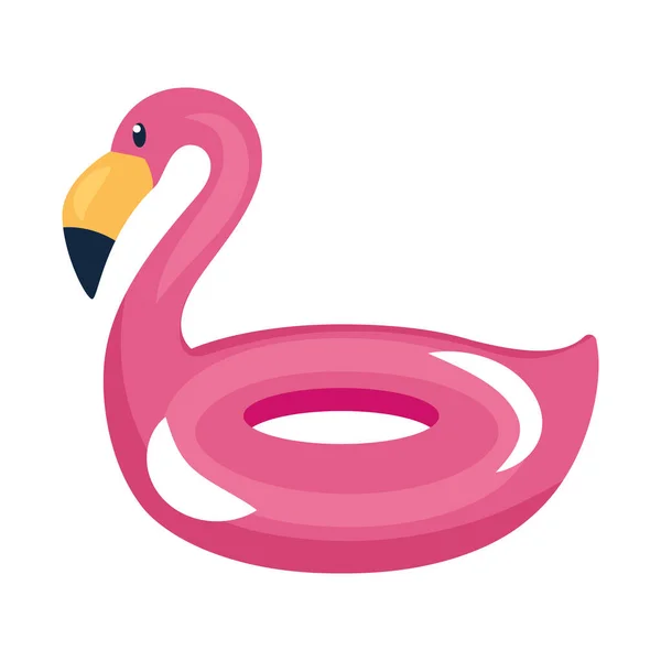 Flamingo piscina anel flutuante —  Vetores de Stock