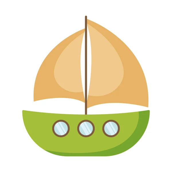 Groene zeilboot — Stockvector