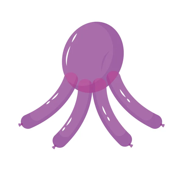 Purple octopus balloon — Stock Vector