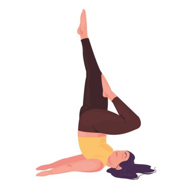 Yoga çizen kadın.