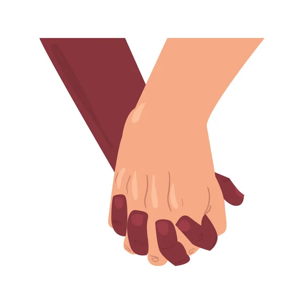 Holding hands design — Stock Vector