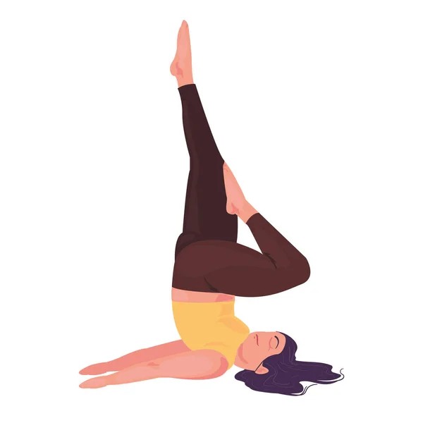 Frau macht Yoga Illustration — Stockvektor