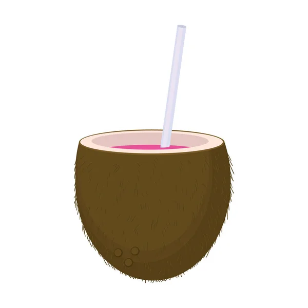 Illustrazione cocktail di cocco — Vettoriale Stock