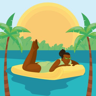 Bilardoda yüzen kadın