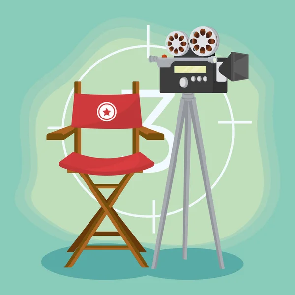 Poster cinema with icons — Stock Vector