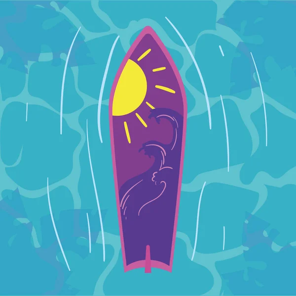Purple surfboard design — ストックベクタ