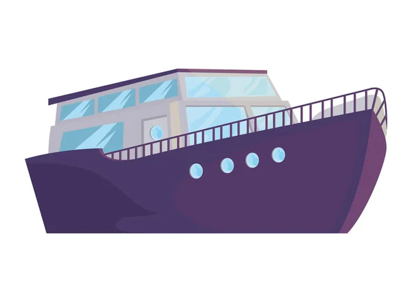 Purple luxury yacht — Stock Vector