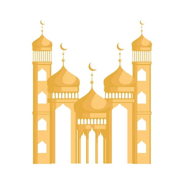Palacio dorado árabe — Vector de stock