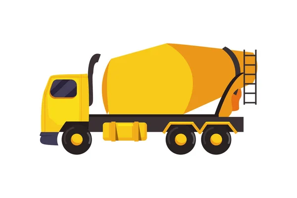 Flat cement mixer truck — Stock Vector