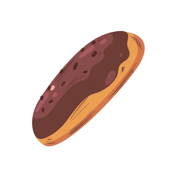 납작 한 초콜릿 도넛 무늬 — 스톡 벡터