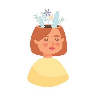 Çiçekli kadın düşünüyor ki...