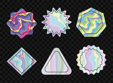 holografik şekiller simge koleksiyonu