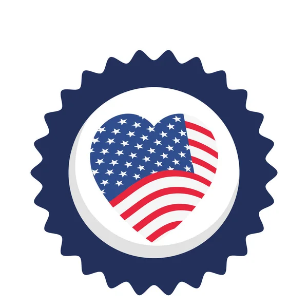 Seal with usa heart — Stock Vector