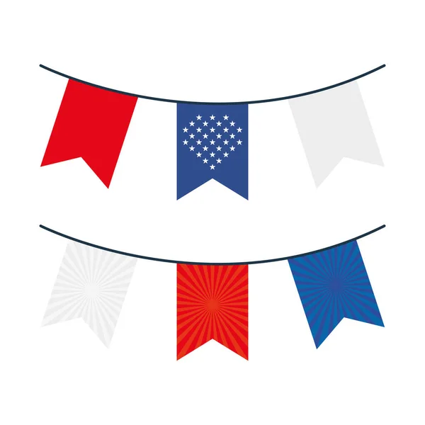 Usa decorative pennants — Stok Vektör