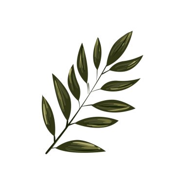 düz gerçekçi dal yaprakları